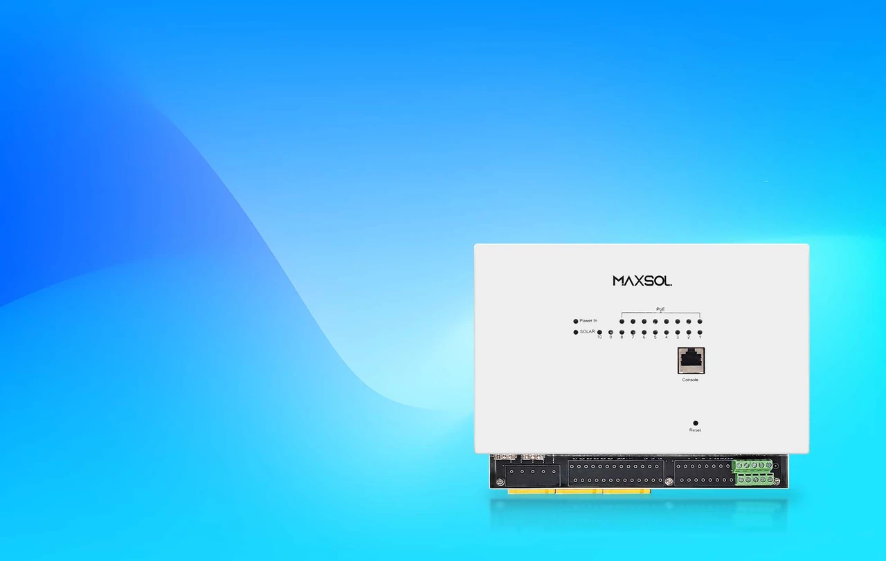 Coffret solaire autonome avec commutateur PoE industriel