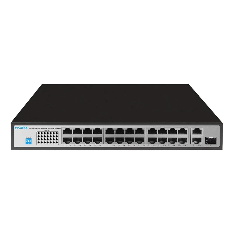Commutateur Fast Ethernet PoE+ à 24 ports avec liaisons montantes Gigabit