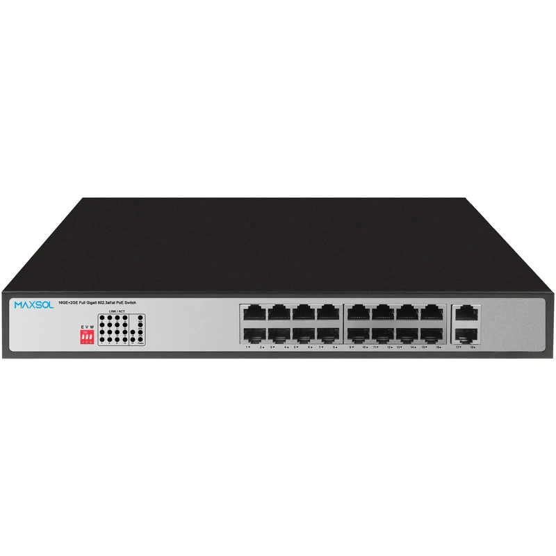 Commutateur PoE+ Gigabit à 16 ports, 300 W, 2 liaisons montantes