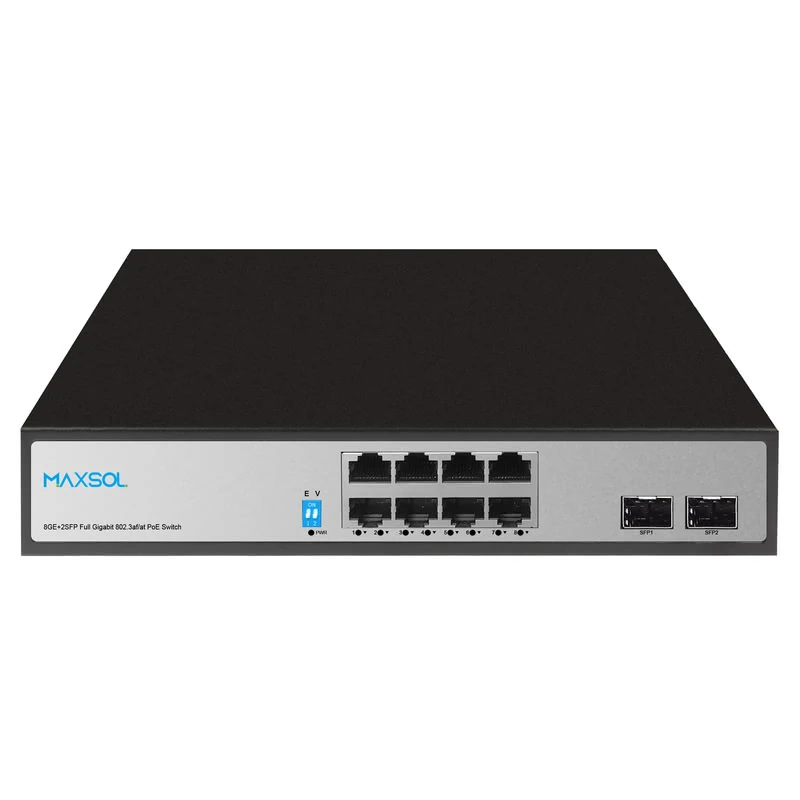 Commutateur PoE+ Gigabit 8 ports avec 2 liaisons montantes SFP