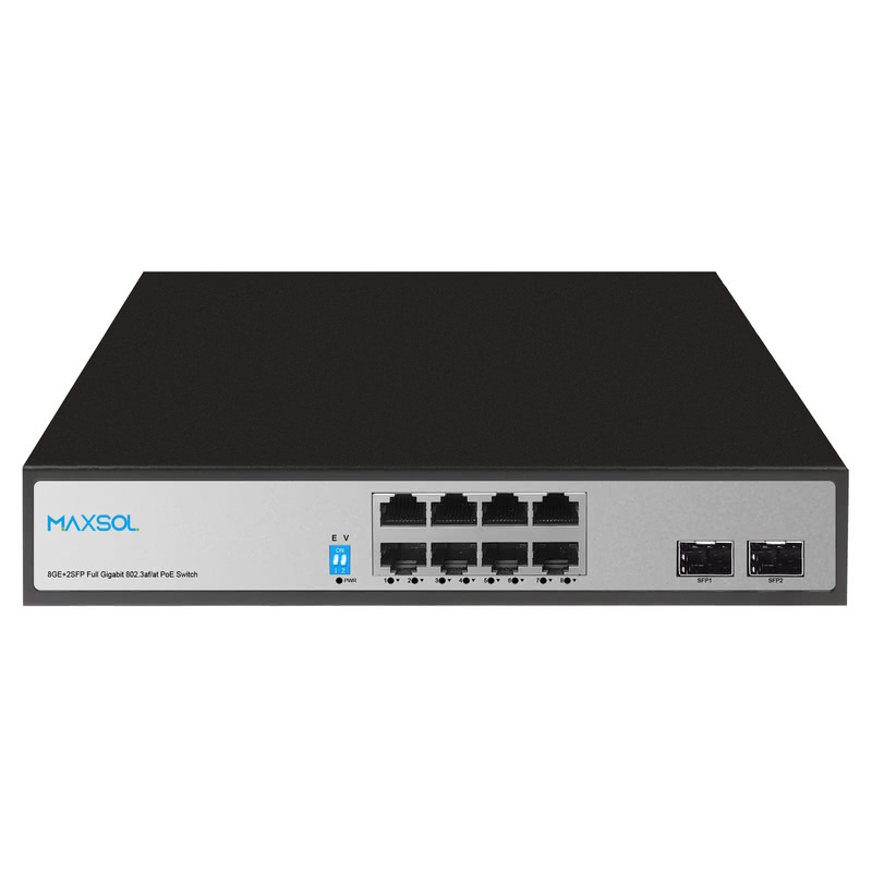 Commutateur PoE+ Gigabit 8 ports avec 2 liaisons montantes SFP