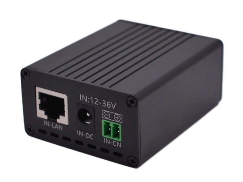 Convertisseur CC vers PoE réglable, entrée 12–36 V